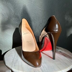 Christian Louboutin Brown Heels with Red Soles
